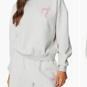 Edikted Sasha Bow Gray hoodie